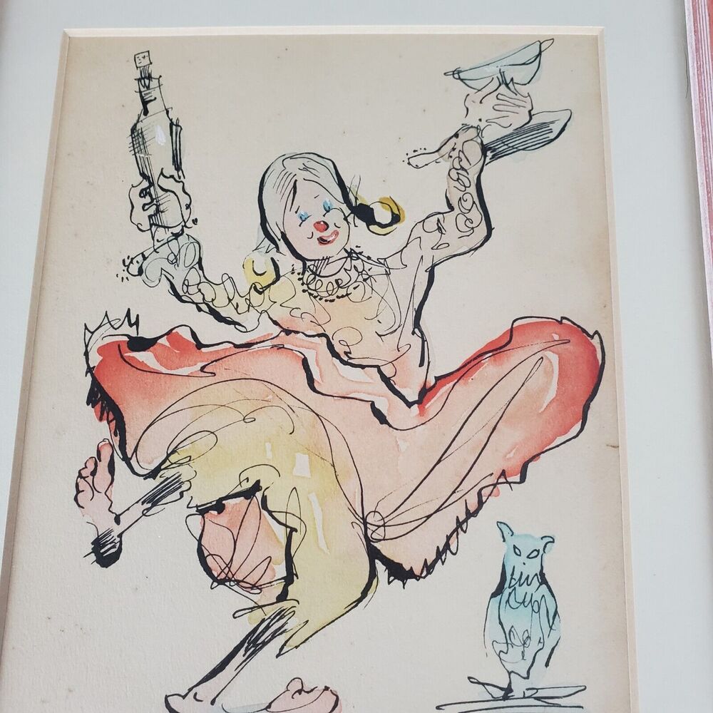 Original Signed Framed Art Dancing Clown Gypsy The Best To You Julian Laurie - Picture 4 of 6
